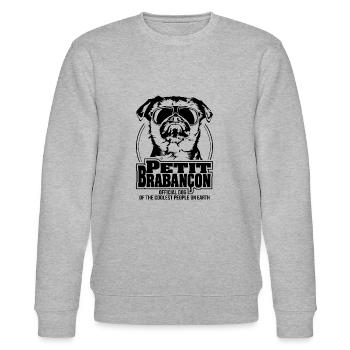 PETIT BRABANCON coolest people Hundespruch Hunde - Stanley/Stella Unisex Bio-Sweatshirt CHANGER  - Grau meliert - Vorne - Nik (191cm) & Marisol (170cm)