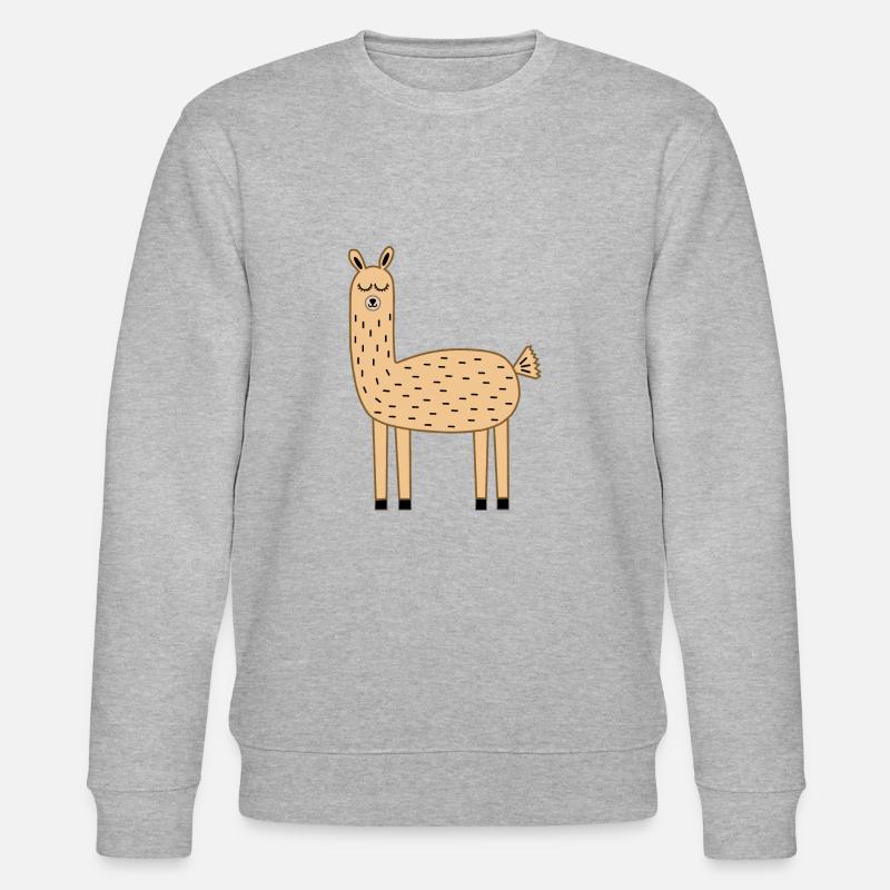 Lama Llama braun - Stanley/Stella Unisex Bio-Sweatshirt CHANGER  - Grau meliert