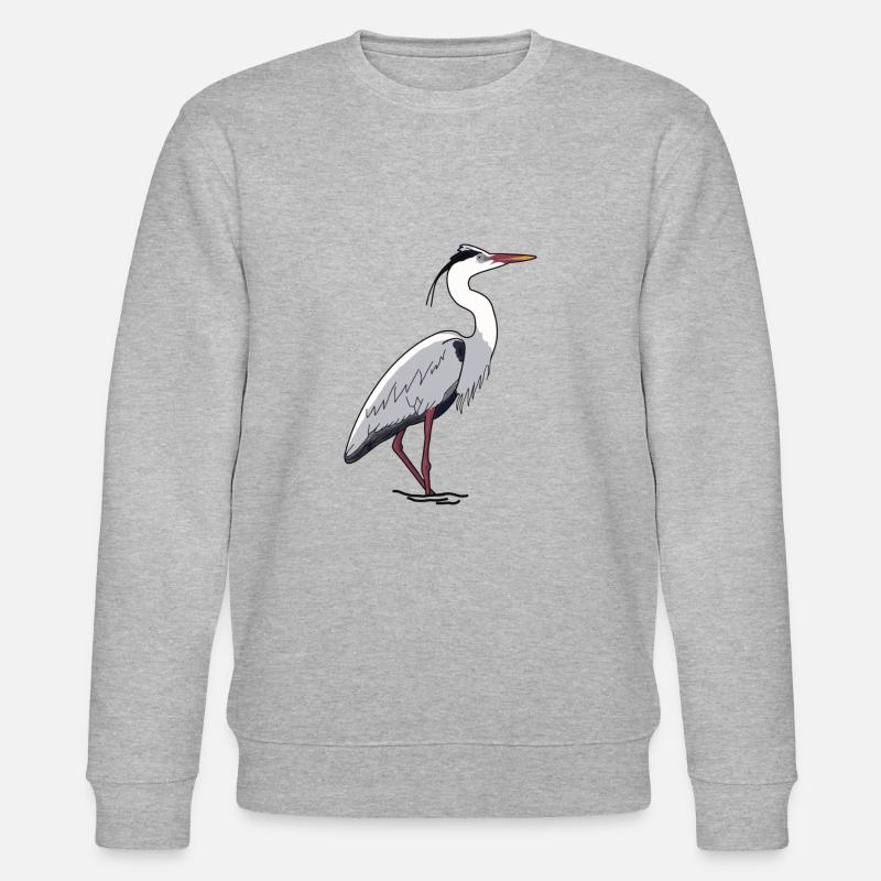 Graureiher, Reiher - Stanley/Stella Unisex Bio-Sweatshirt CHANGER  - Grau meliert