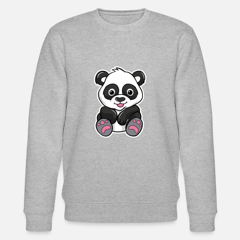 Panda Bär - Stanley/Stella Unisex Bio-Sweatshirt CHANGER  - Grau meliert