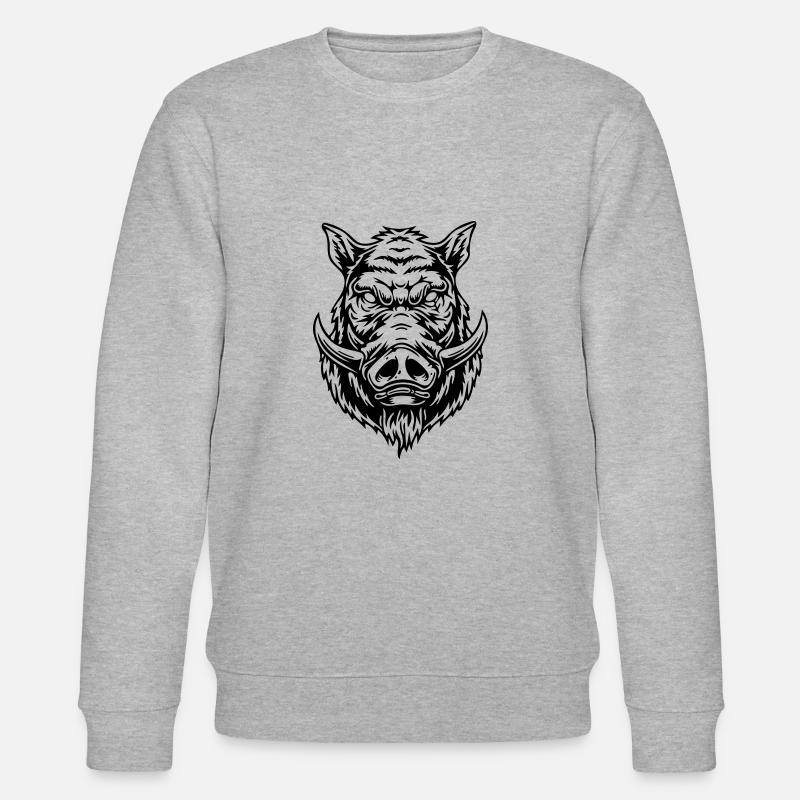 Wildschwein - Stanley/Stella Unisex Bio-Sweatshirt CHANGER  - Grau meliert