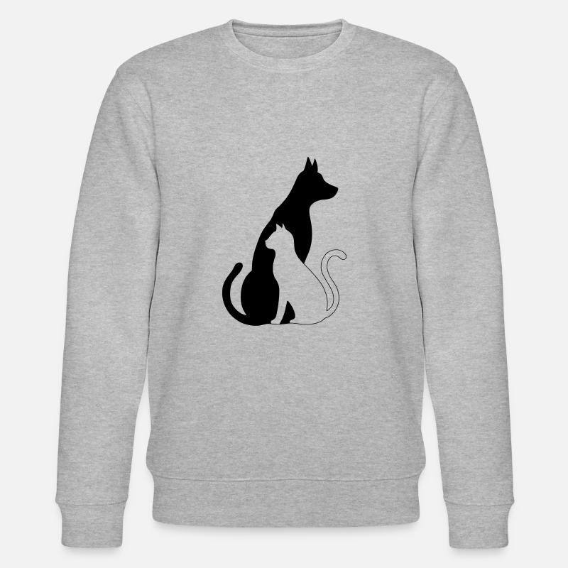 Hund katze silhouette - Stanley/Stella Unisex Bio-Sweatshirt CHANGER  - Grau meliert