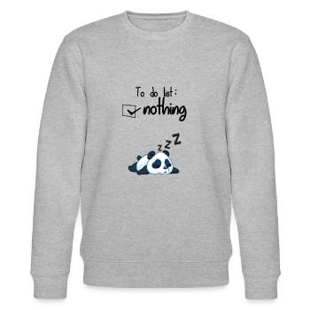 The list of things to do: nothing. Sleeping panda - Stanley/Stella CHANGER Unisex Organic Sweatshirt - heather grey - Front - Nik (191cm) & Marisol (170cm)