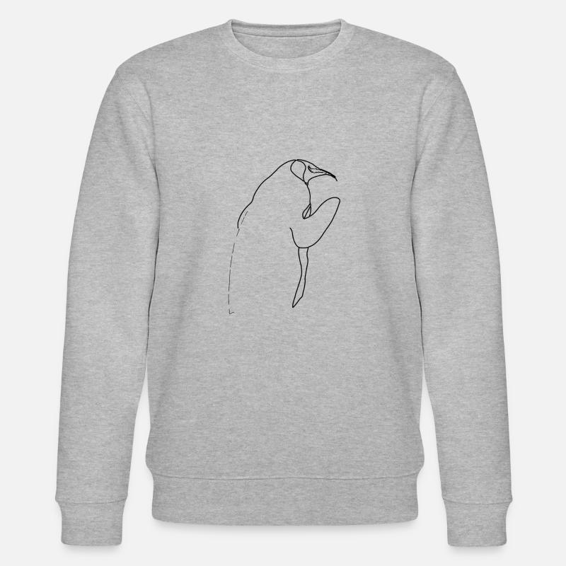 Pinguin Illustration Silhouette Geschenkidee - Stanley/Stella Unisex Bio-Sweatshirt CHANGER  - Grau meliert