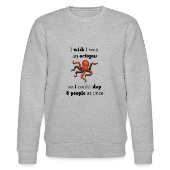 Oktopus Meeresbewohner - Stanley/Stella Unisex Bio-Sweatshirt CHANGER  - Grau meliert - Vorne - Nik (191cm) & Marisol (170cm)
