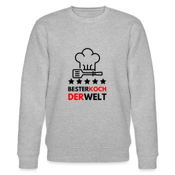 Bester Koch der Welt - Stanley/Stella Unisex Bio-Sweatshirt CHANGER  - Grau meliert - Vorne - Nik (191cm) & Marisol (170cm)