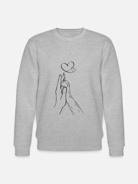 Dog Paw Human Hand - Stanley/Stella Unisex Bio-Sweatshirt CHANGER - Grau meliert
