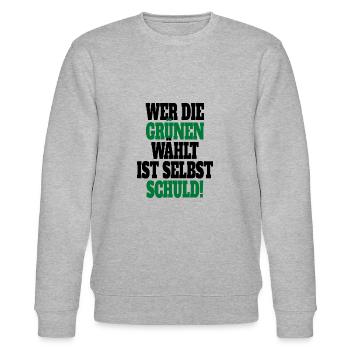 Witze Grüne Die Grünen Habeck Baerbock Partei - Stanley/Stella Unisex Bio-Sweatshirt CHANGER  - Grau meliert - Vorne - Nik (191cm) & Marisol (170cm)