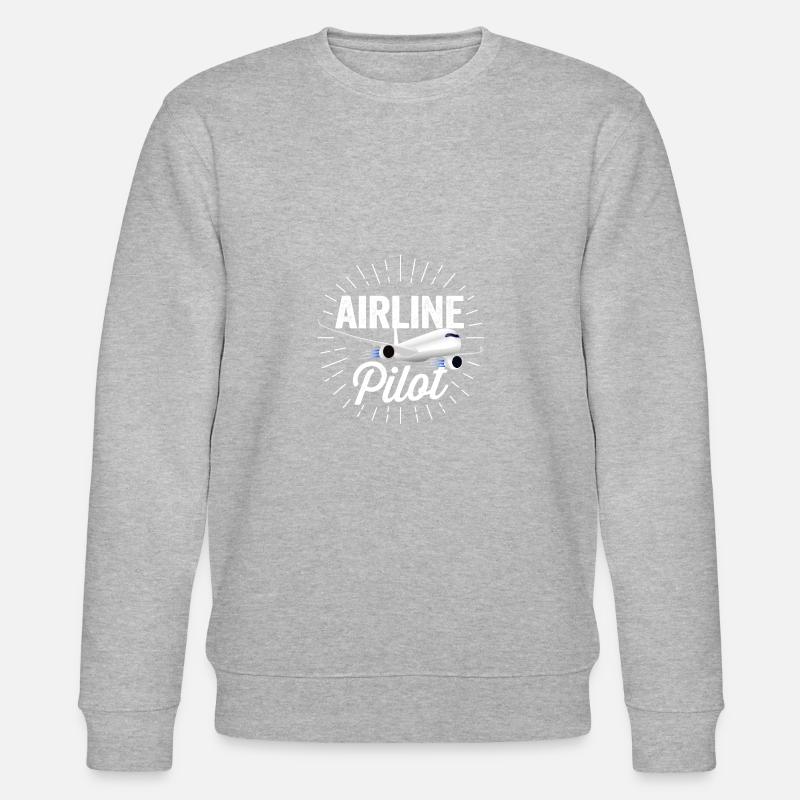 Airline Pilot - Sonnenstrahlen Design Geschenk - Stanley/Stella Unisex Bio-Sweatshirt CHANGER  - Grau meliert