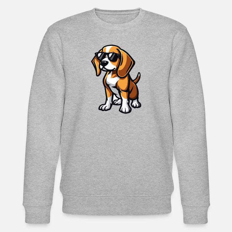 Beagle Hunde Cool Comic - Stanley/Stella Unisex Bio-Sweatshirt CHANGER  - Grau meliert