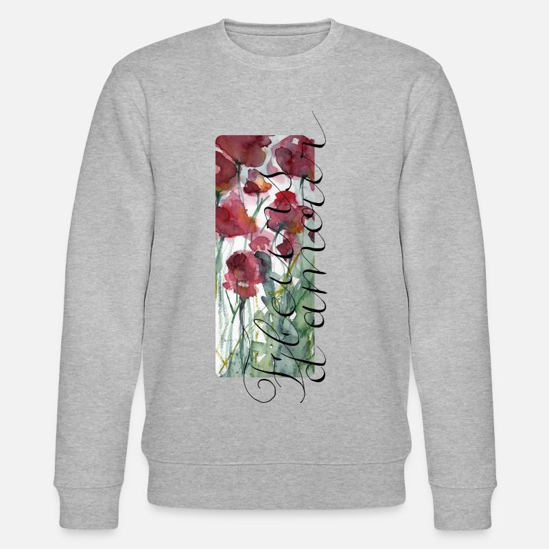 Saint-Valentin / Amour / Fleurs / Fleurs_d_amour - Sweat bio CHANGER Stanley/Stella Unisexe - gris chiné