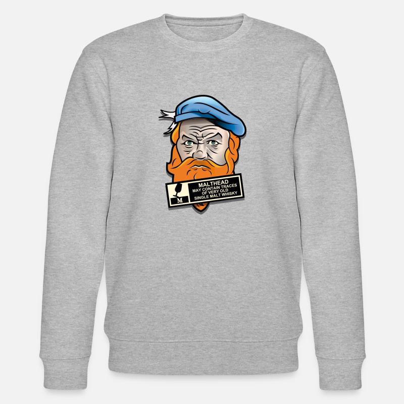 Malthead 🥃 Warning Schottenkopf - Stanley/Stella Unisex Bio-Sweatshirt CHANGER  - Grau meliert