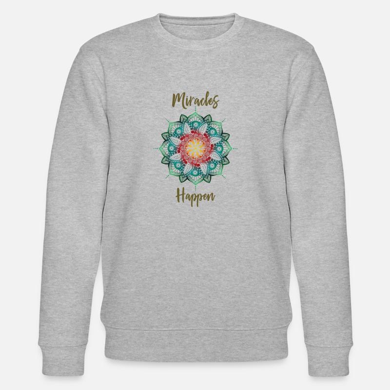 Mandala-Blume, Wunder geschehen - Stanley/Stella Unisex Bio-Sweatshirt CHANGER  - Grau meliert