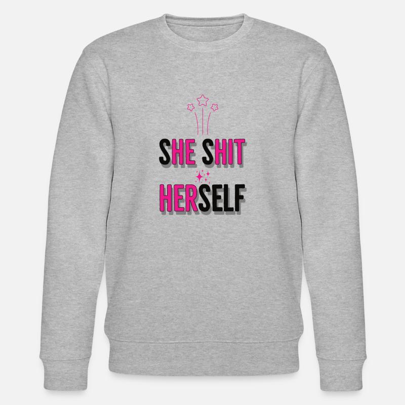 she shit herself - Stanley/Stella Unisex Bio-Sweatshirt CHANGER  - Grau meliert