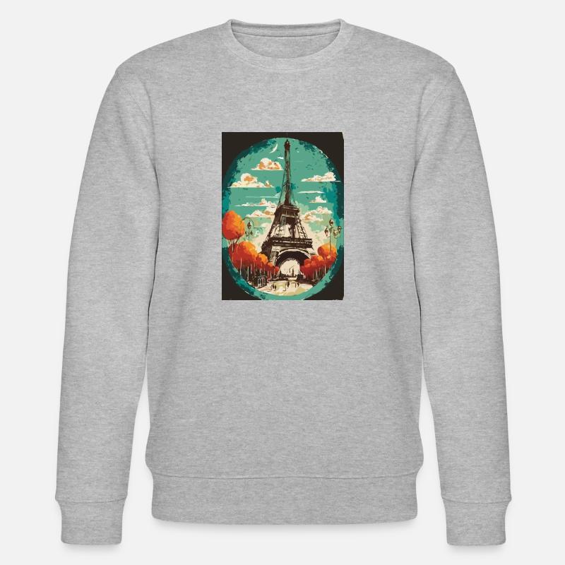 Tour Eiffel au centre - Sweat bio CHANGER Stanley/Stella Unisexe - gris chiné