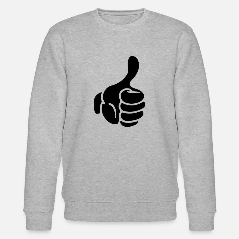 hand thumb like comic - Stanley/Stella Unisex Bio-Sweatshirt CHANGER  - Grau meliert