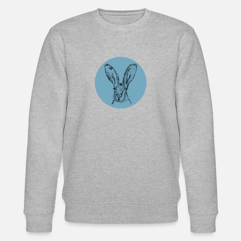 Lapin Hugo bleu - Sweat bio CHANGER Stanley/Stella Unisexe - gris chiné