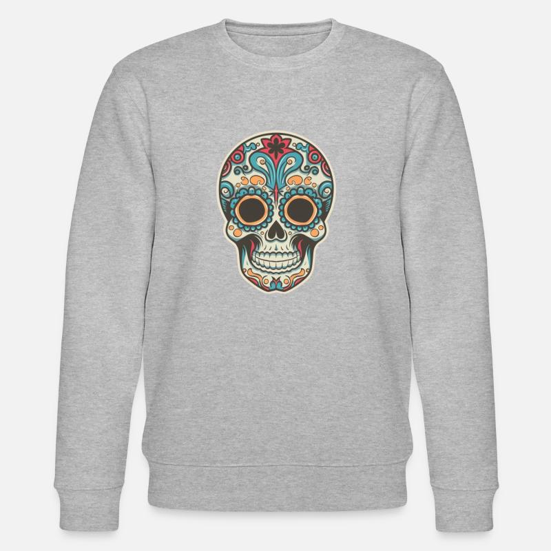 Retro Skull 3 - Stanley/Stella CHANGER Unisex Organic Sweatshirt - heather grey
