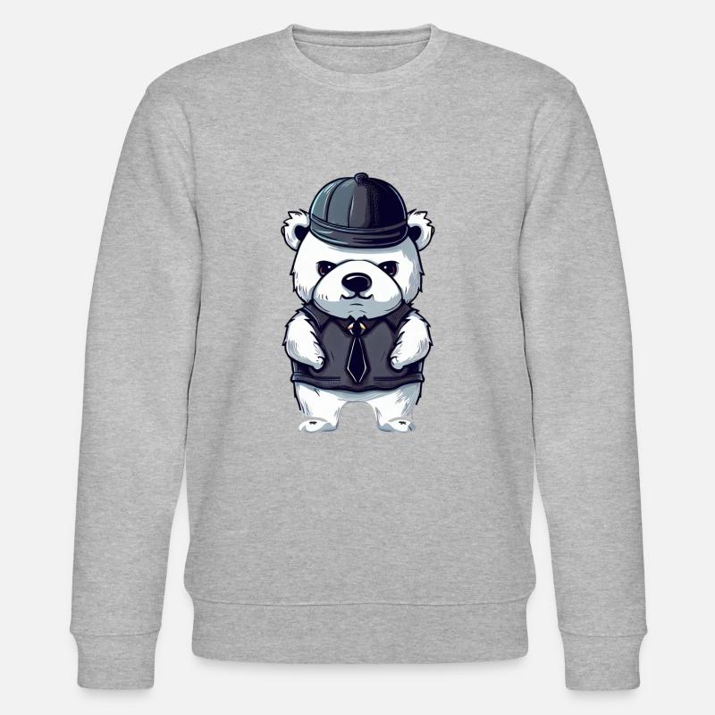 Cooler Gangster Eisbär - Stanley/Stella Unisex Bio-Sweatshirt CHANGER  - Grau meliert