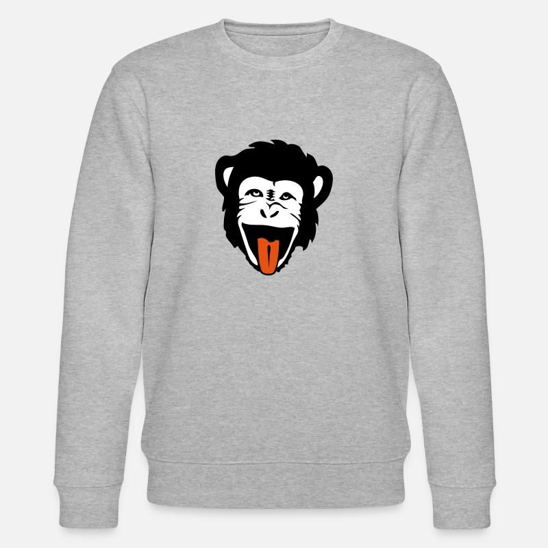 gorilla affenkopf 1 - Stanley/Stella Unisex Bio-Sweatshirt CHANGER  - Grau meliert
