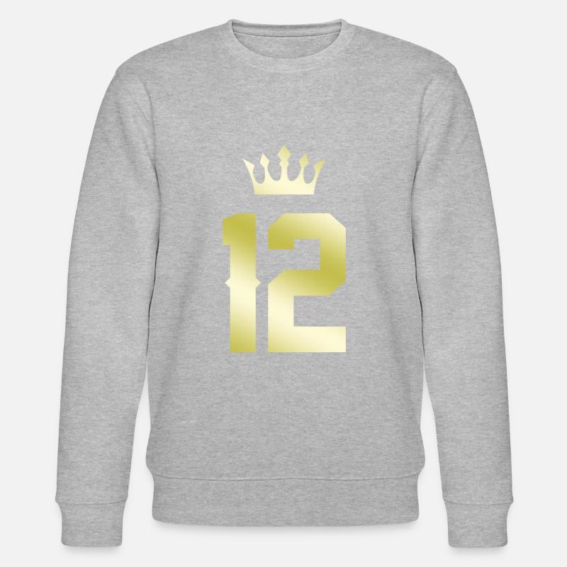 12 Zahl Krone - Stanley/Stella Unisex Bio-Sweatshirt CHANGER  - Grau meliert