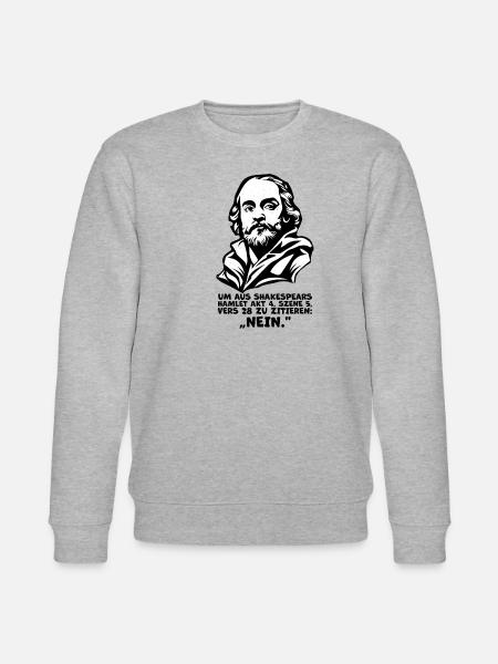 Shakespeares 'Nein'-Zitat – Lustiges Hamlet Quote - Stanley/Stella Unisex Bio-Sweatshirt CHANGER  - Grau meliert