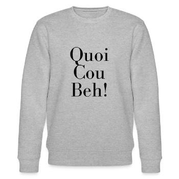 T-shirt trend quoicoubeh - Sweat bio CHANGER Stanley/Stella Unisexe - gris chiné - Devant - Nik (191cm) & Marisol (170cm)