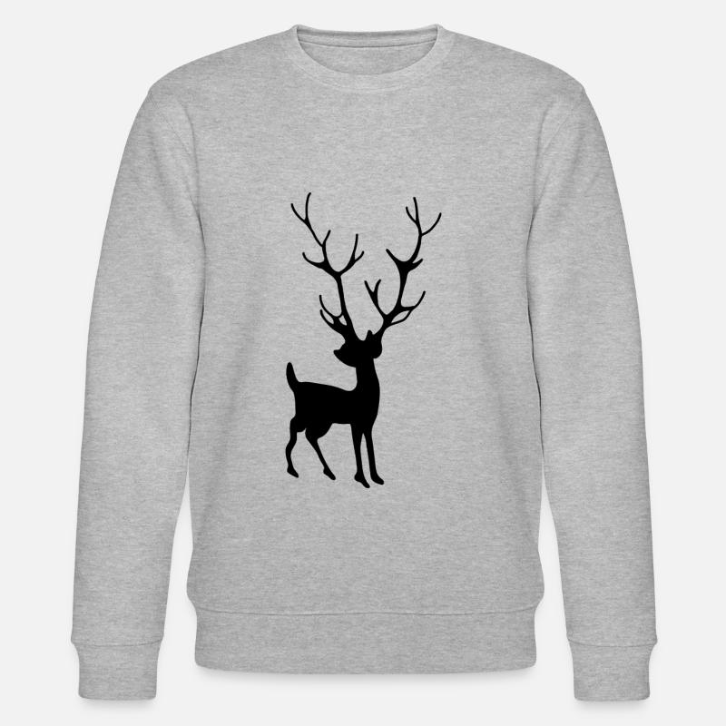 Hirsch Wald Geweih - Stanley/Stella Unisex Bio-Sweatshirt CHANGER  - Grau meliert