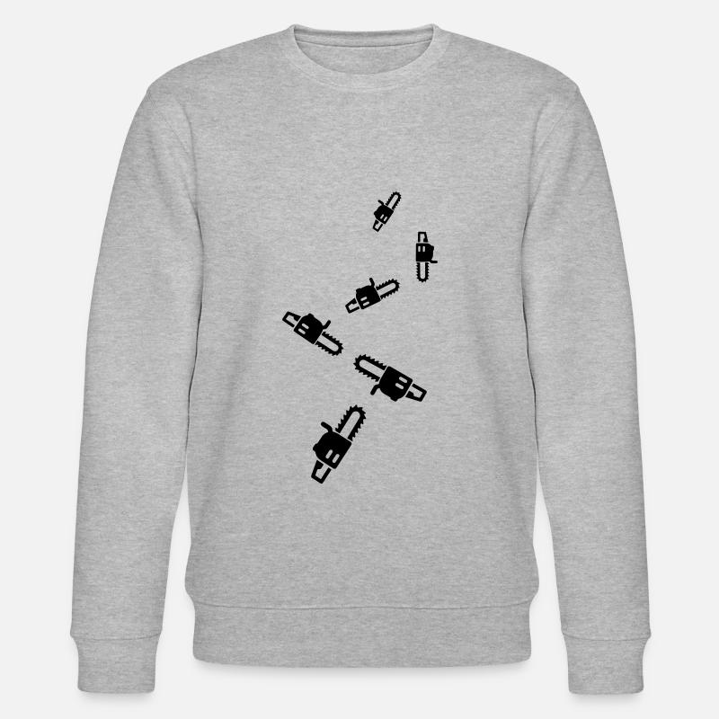 Kettensäge Icon Symbol - Stanley/Stella Unisex Bio-Sweatshirt CHANGER  - Grau meliert