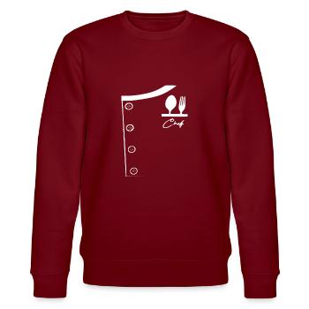Chefkoch - Stanley/Stella Unisex Bio-Sweatshirt CHANGER  - Burgunderrot - Vorne - Nik (191cm) & Marisol (170cm)