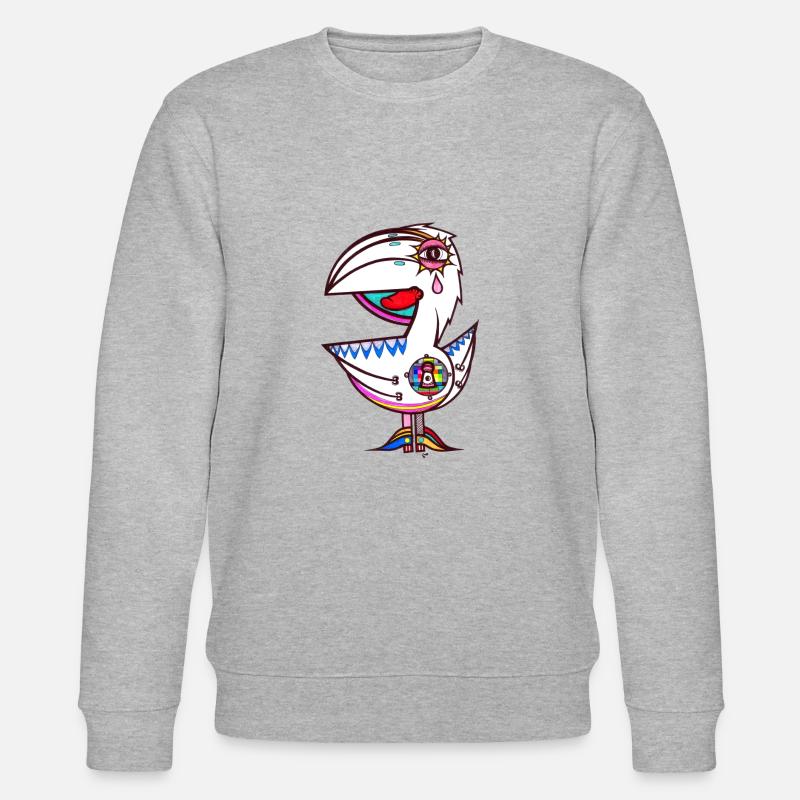 Weißer Papagei - Stanley/Stella Unisex Bio-Sweatshirt CHANGER  - Grau meliert