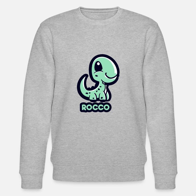 DINOSAURIER. ROCCO - Stanley/Stella Unisex Bio-Sweatshirt CHANGER  - Grau meliert