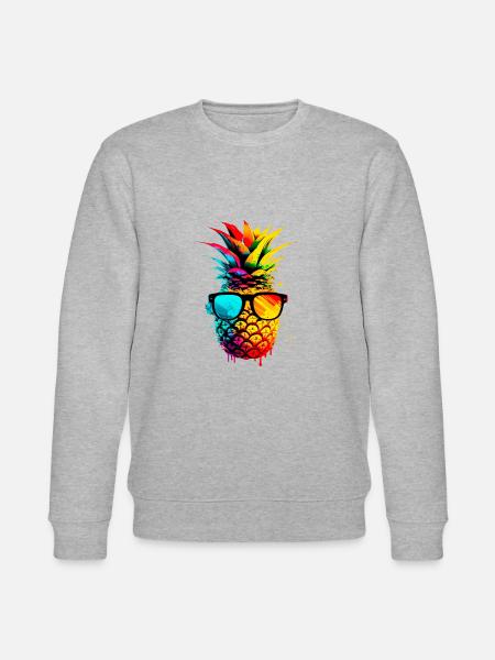 Bunte funky Ananas - Stanley/Stella Unisex Bio-Sweatshirt CHANGER  - Grau meliert