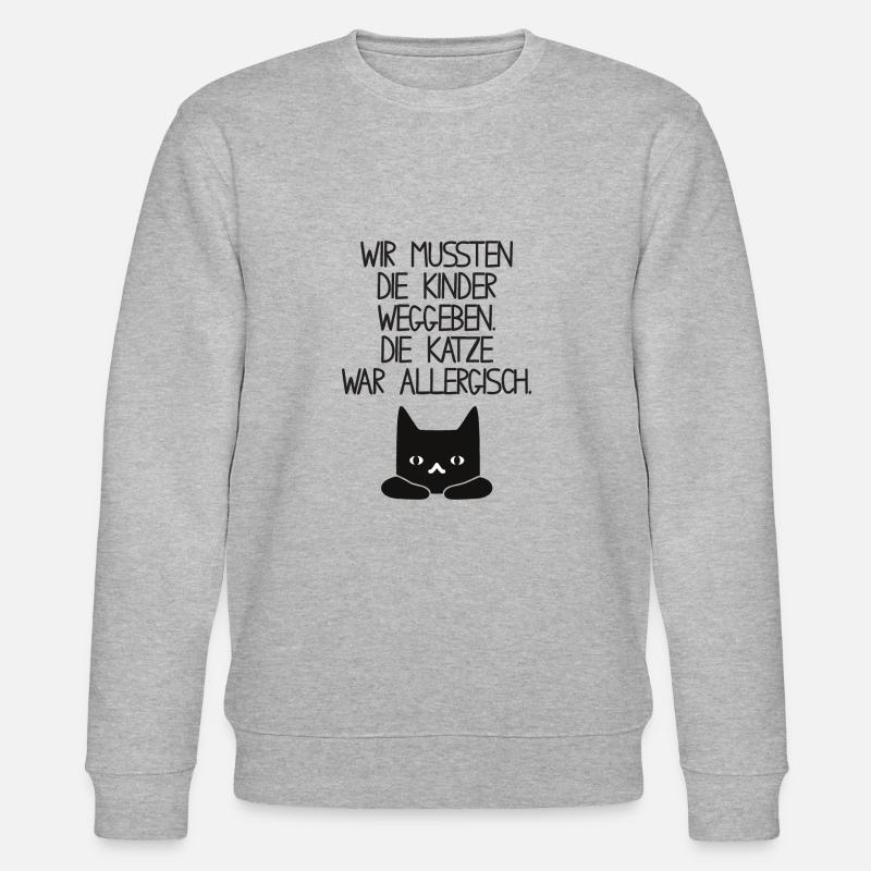 Kinder Allergie - Katze - Stanley/Stella Unisex Bio-Sweatshirt CHANGER  - Grau meliert