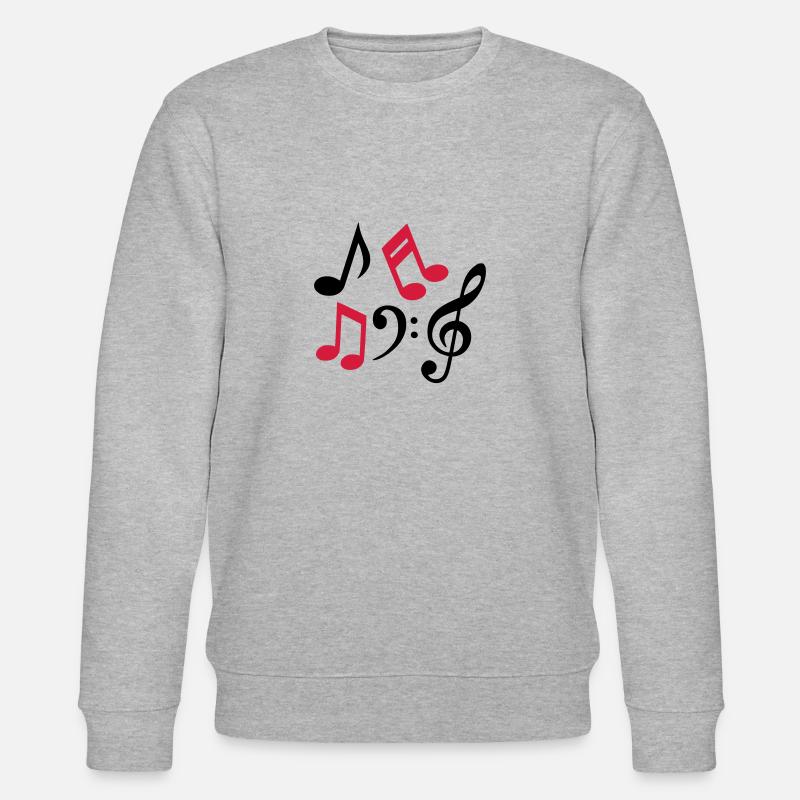 Musical notes notes clef music - Stanley/Stella CHANGER Unisex Organic Sweatshirt - heather grey