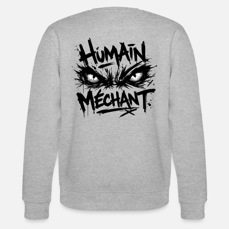 Böser Menschenblick Schwarzes Muster - Stanley/Stella Unisex Bio-Sweatshirt CHANGER  - Grau meliert
