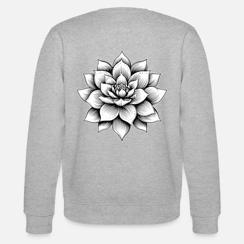 Fleur de lotus - Sweat bio CHANGER Stanley/Stella Unisexe - gris chiné