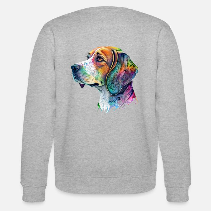 Beagle Hundemotiv - Stanley/Stella Unisex Bio-Sweatshirt CHANGER  - Grau meliert