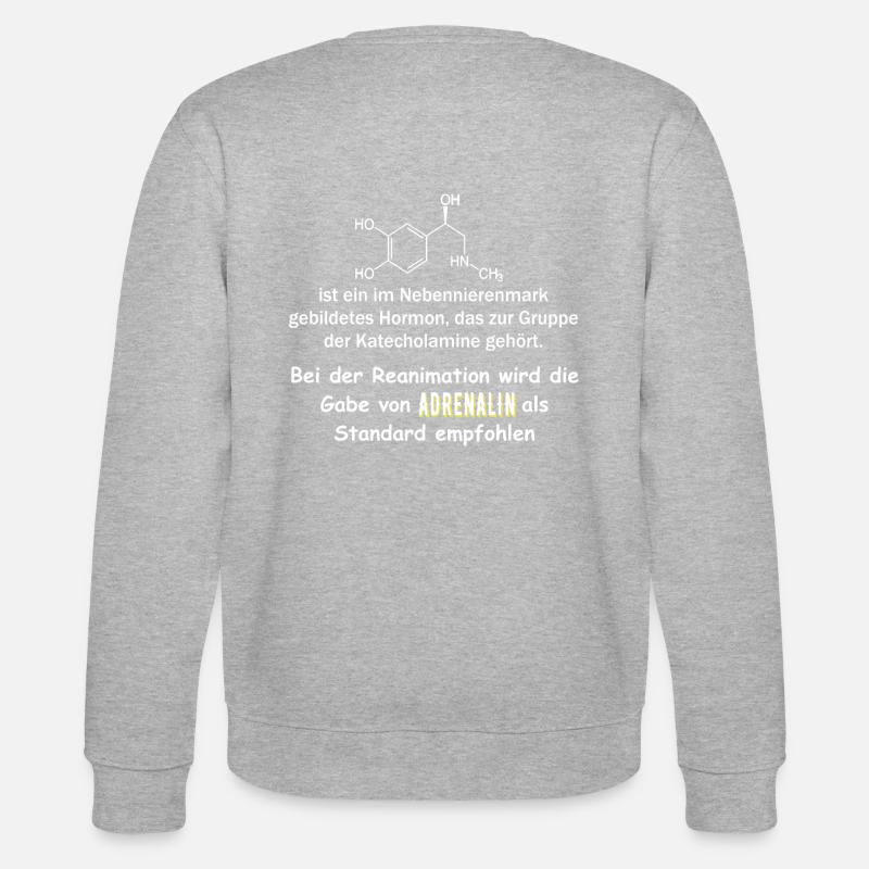 Rettungsdienst,Adrenalin als Notfall Medikament, - Stanley/Stella Unisex Bio-Sweatshirt CHANGER  - Grau meliert