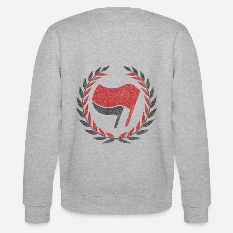ANTIFA DRAPEAU ROUGE - Sweat bio CHANGER Stanley/Stella Unisexe - gris chiné