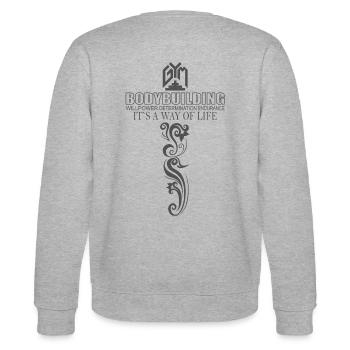 Gym Bodybuilding Fitness Workout Outfit - Stanley/Stella CHANGER Unisex Organic Sweatshirt - heather grey - Back - Marisol (170cm)