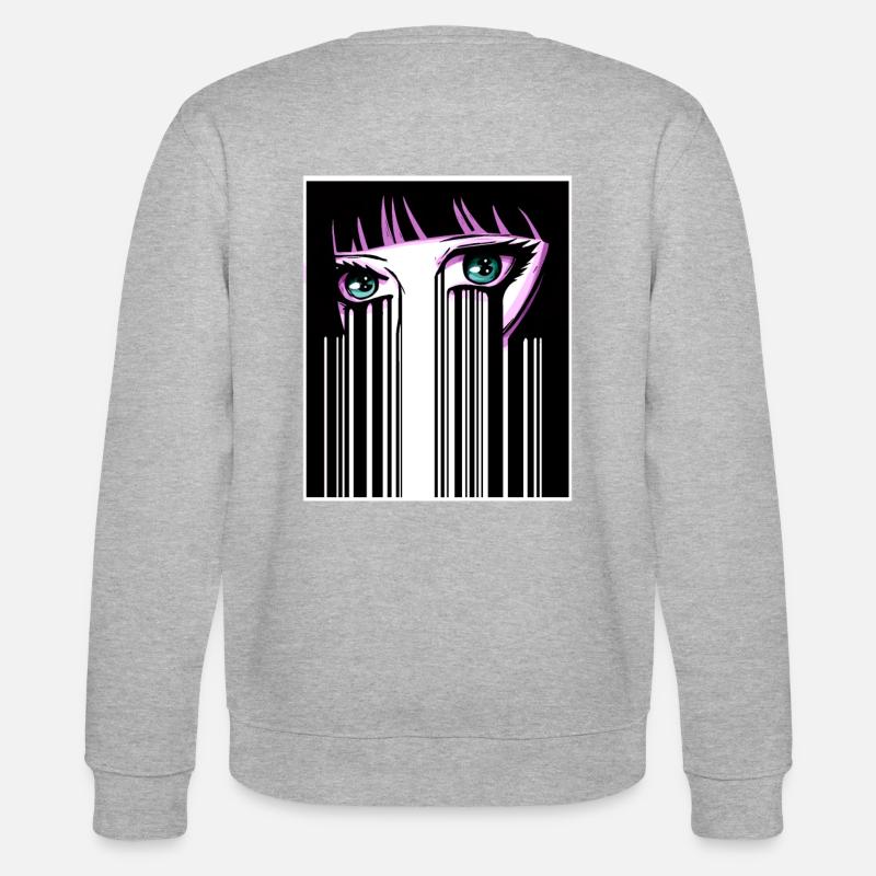 Anime Eyes Japan Barcode - Stanley/Stella CHANGER Unisex Organic Sweatshirt - heather grey