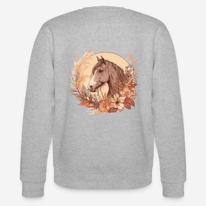 Pferd Boho - Stanley/Stella Unisex Bio-Sweatshirt CHANGER  - Grau meliert