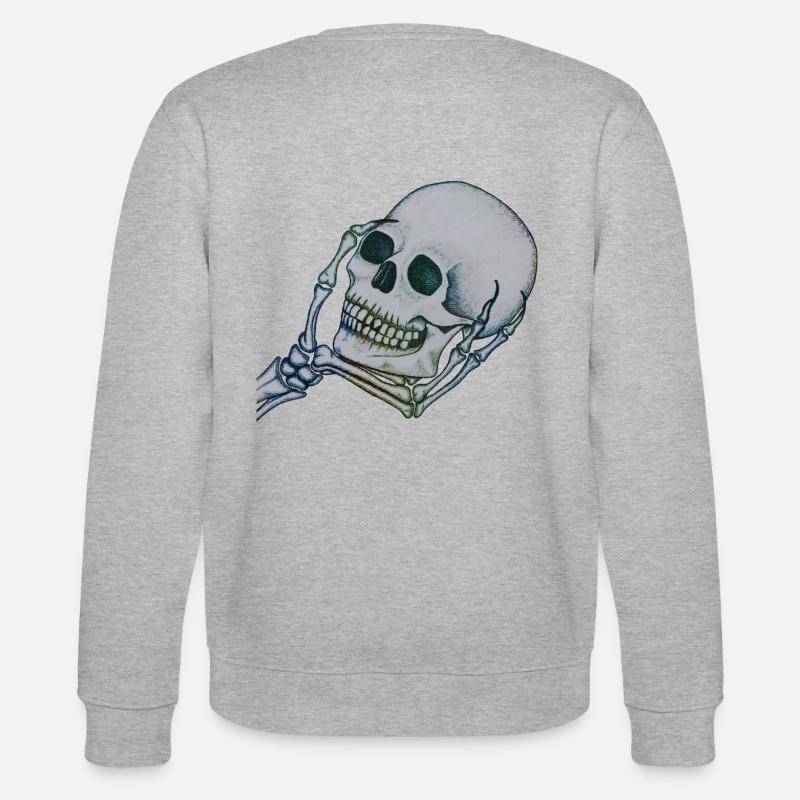 HELLFARBIGER SCHÄDEL - Stanley/Stella Unisex Bio-Sweatshirt CHANGER  - Grau meliert
