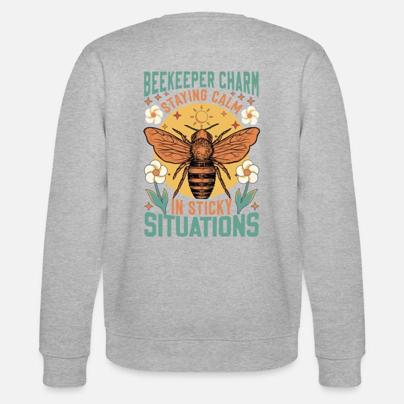 Beekeeper Charm – Sticky Situations - Stanley/Stella Unisex Bio-Sweatshirt CHANGER  - Grau meliert