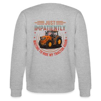 Retro traktor høsttid - siger engelsk - Stanley/Stella økologisk unisex-sweatshirt CHANGER  - grå meleret - Bagpå - Marisol (170cm)