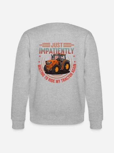 Retro traktor høsttid - siger engelsk - Stanley/Stella økologisk unisex-sweatshirt CHANGER - grå meleret