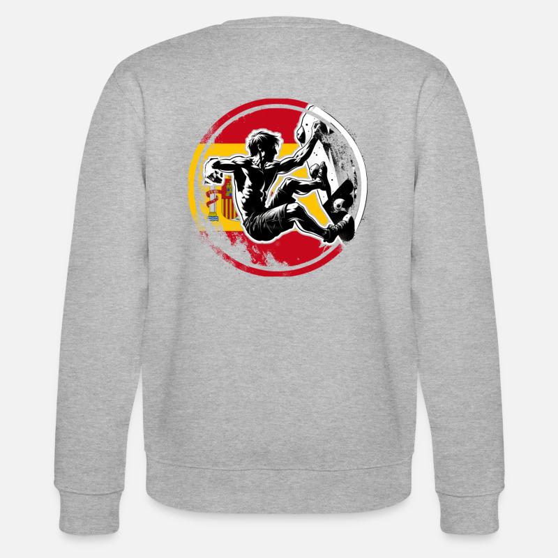 Spain Climber – Distressed Boulderer Climbing - Stanley/Stella Unisex Bio-Sweatshirt CHANGER  - Grau meliert