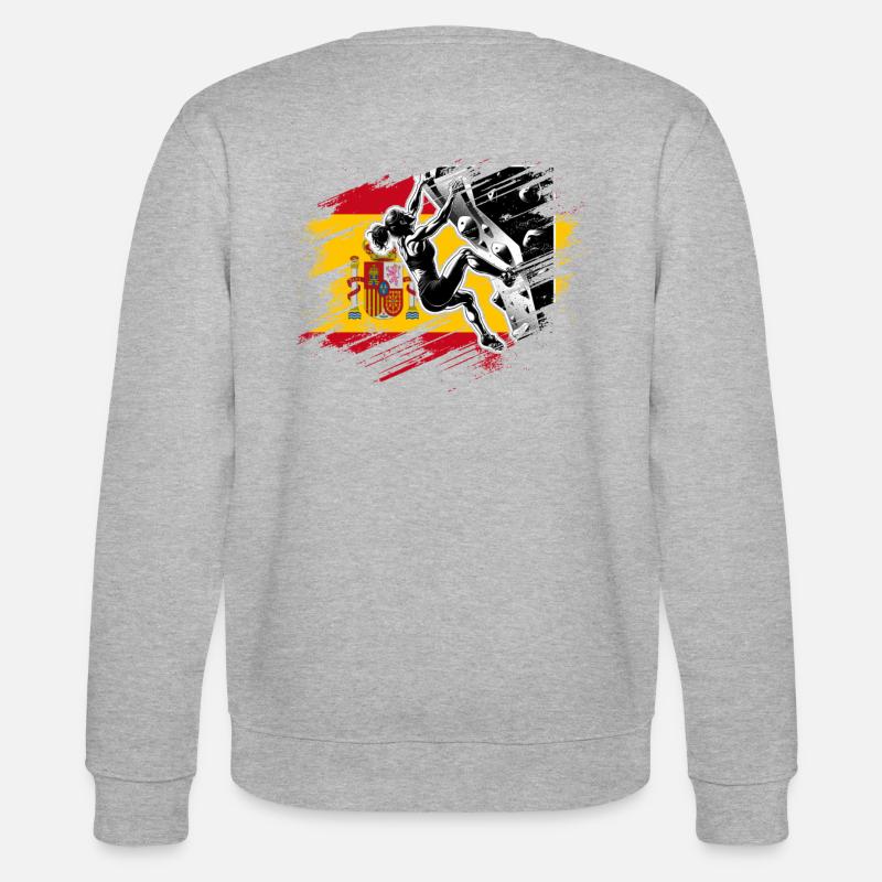 Spanien Kletterer - Frau Boulderer Klettern - Stanley/Stella Unisex Bio-Sweatshirt CHANGER  - Grau meliert
