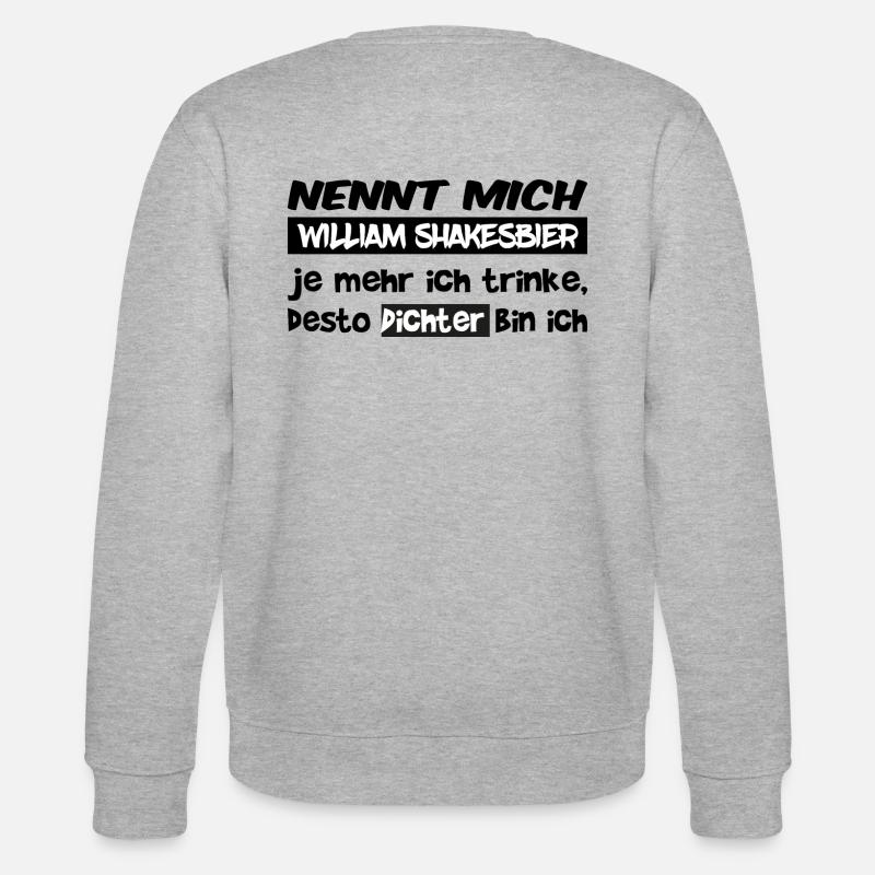 Nennt mich William Shakesbier - Stanley/Stella Unisex Bio-Sweatshirt CHANGER  - Grau meliert
